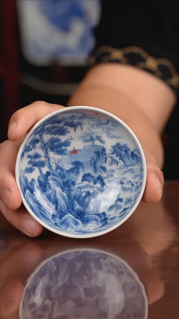 景琳藏青花北派山水