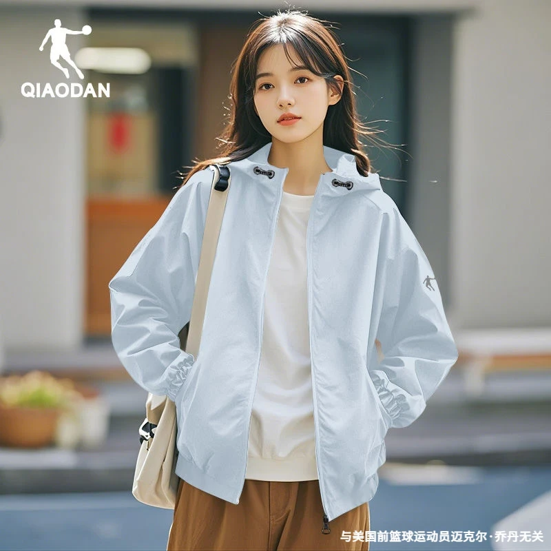乔丹官方风衣外套女款2025秋季户外防泼水冲锋夹克休闲显瘦跑步服