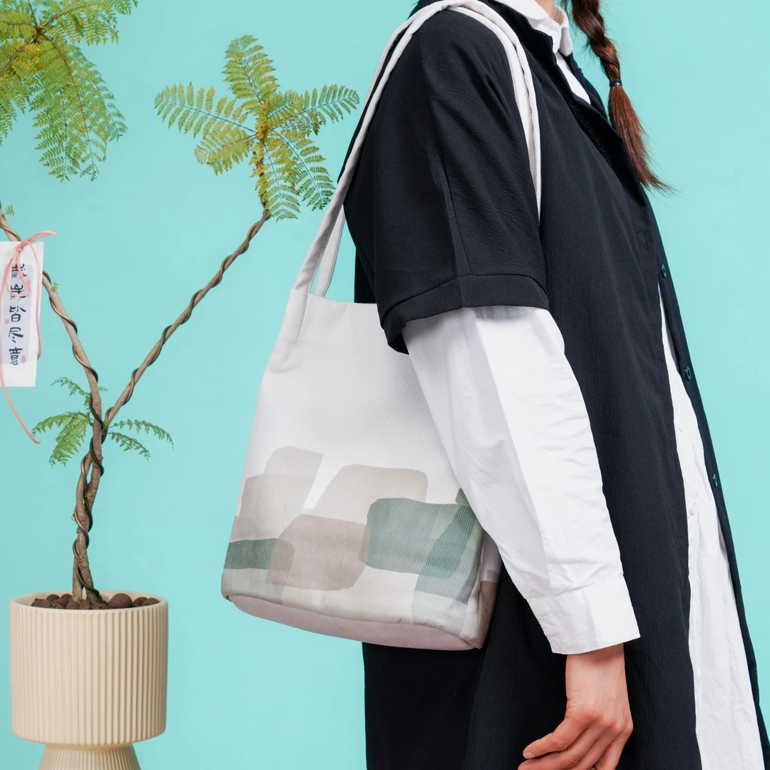 无则艺【水桶包】静谧绿ins布包很艺术I小众百搭百搭休闲文艺水桶包