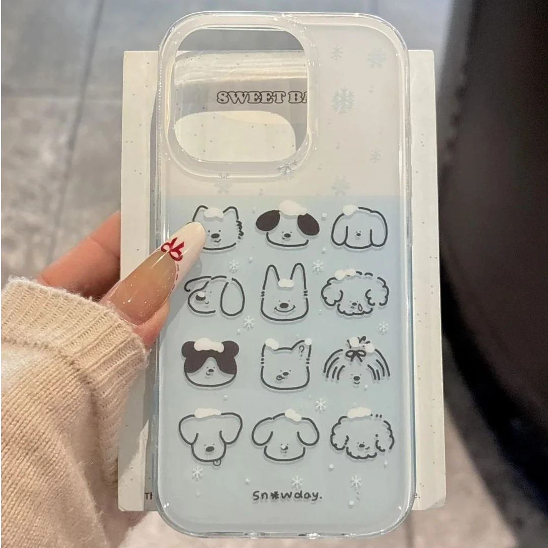 冬日十二宫格小狗适用苹果/华为/小米/VIVO/IQOO/OPPO/一加手机壳