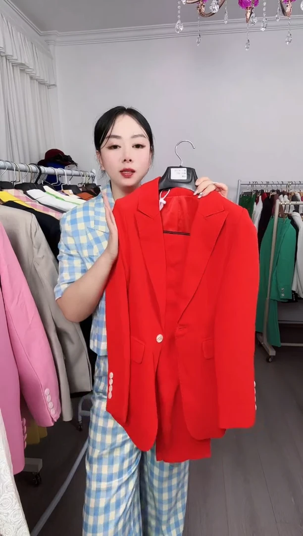 S码醋酸面料九分裤套装（不退不换、高品质西装现货清仓处理）