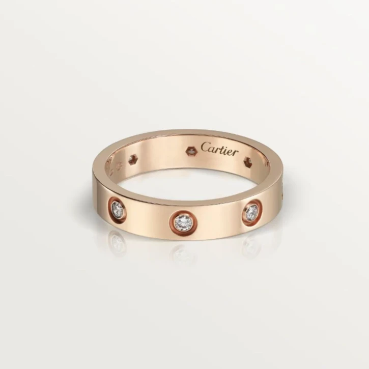 99新 Cartier/卡地亚 卡地亚18K金Love系列八钻戒指51码