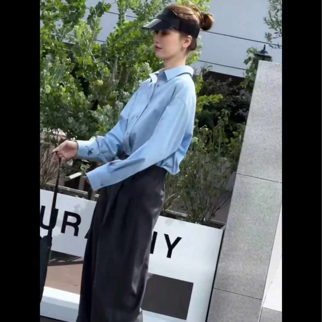 王姐专属-2025春季新品简约纯色百搭宽松长袖衬衫【R-3324】