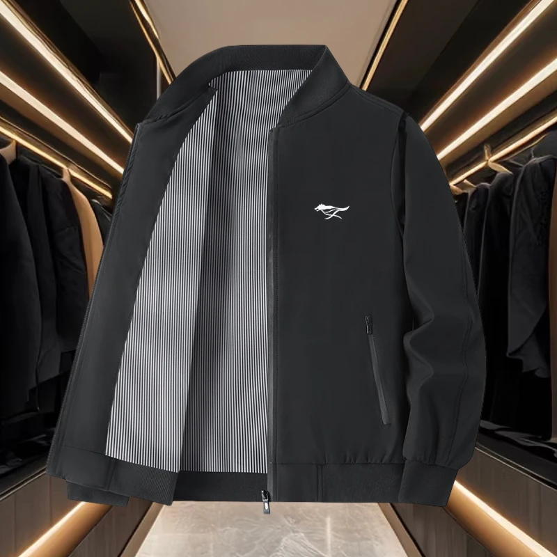 品牌春秋季新款休闲百搭夹克衫时尚商务棒球领休闲男士外套