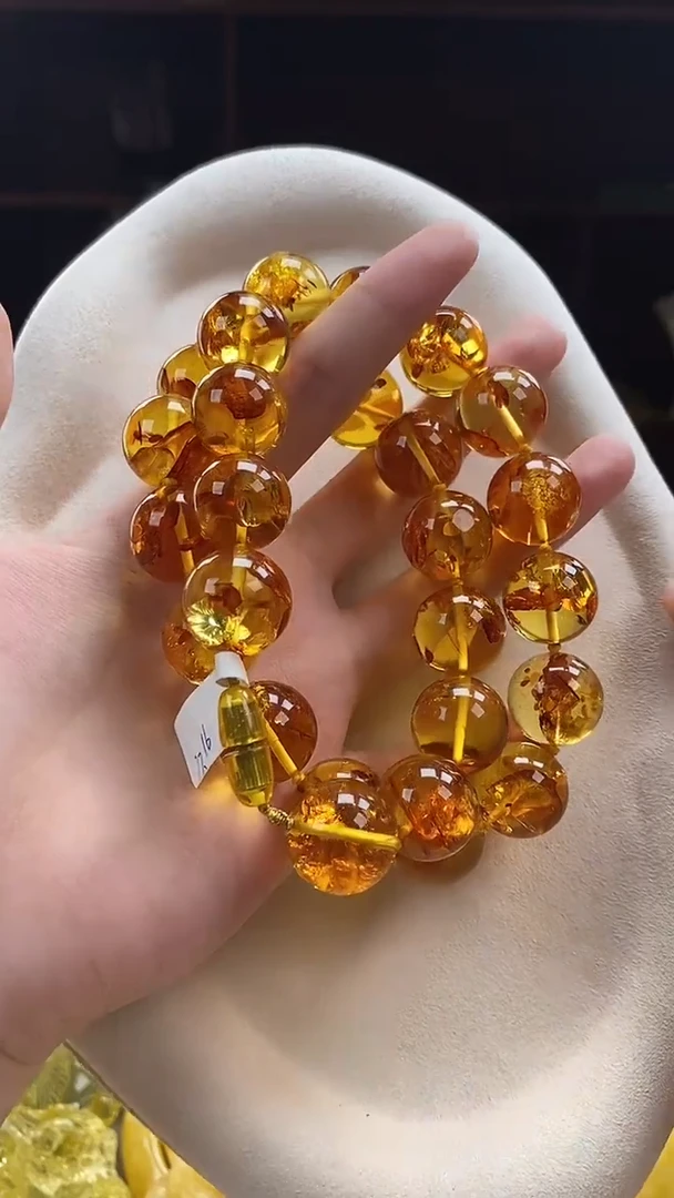 琥珀颈饰未镶嵌项链