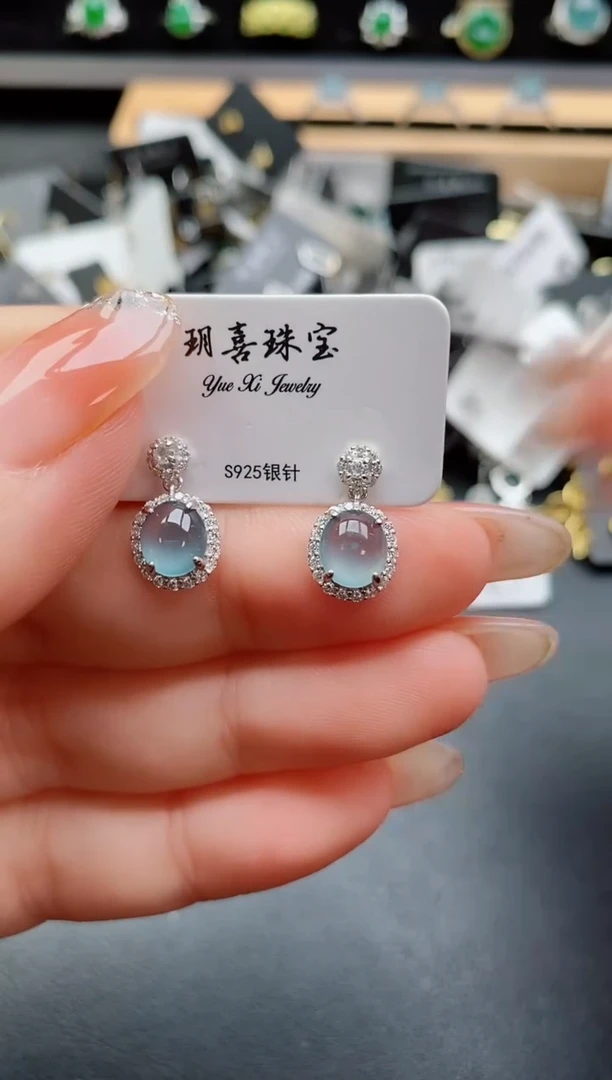 银S925镶嵌戒指翡翠1