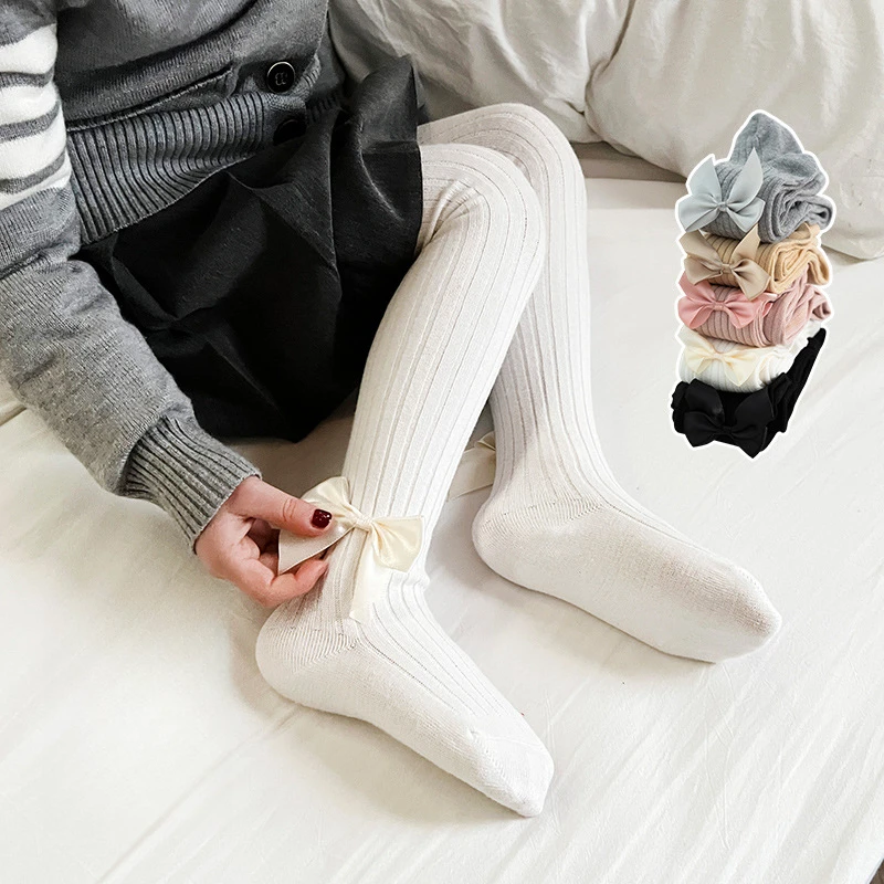 新款女童打底裤袜子春秋儿童连裤袜一岁宝宝一体纯棉针织婴儿连体