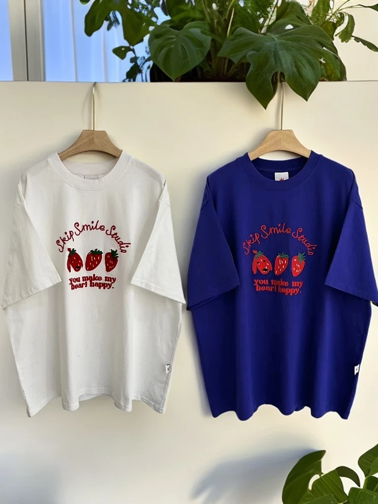 【趣味草莓】夏季新款韩版短袖T恤女宽松百搭多款颜色可选休闲上衣