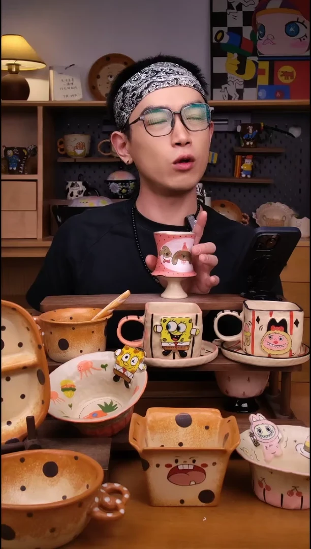 杯子景德镇可爱设计师款陶瓷