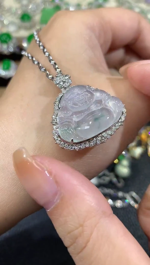 吊坠(不含链)18K金镶嵌翡翠C21