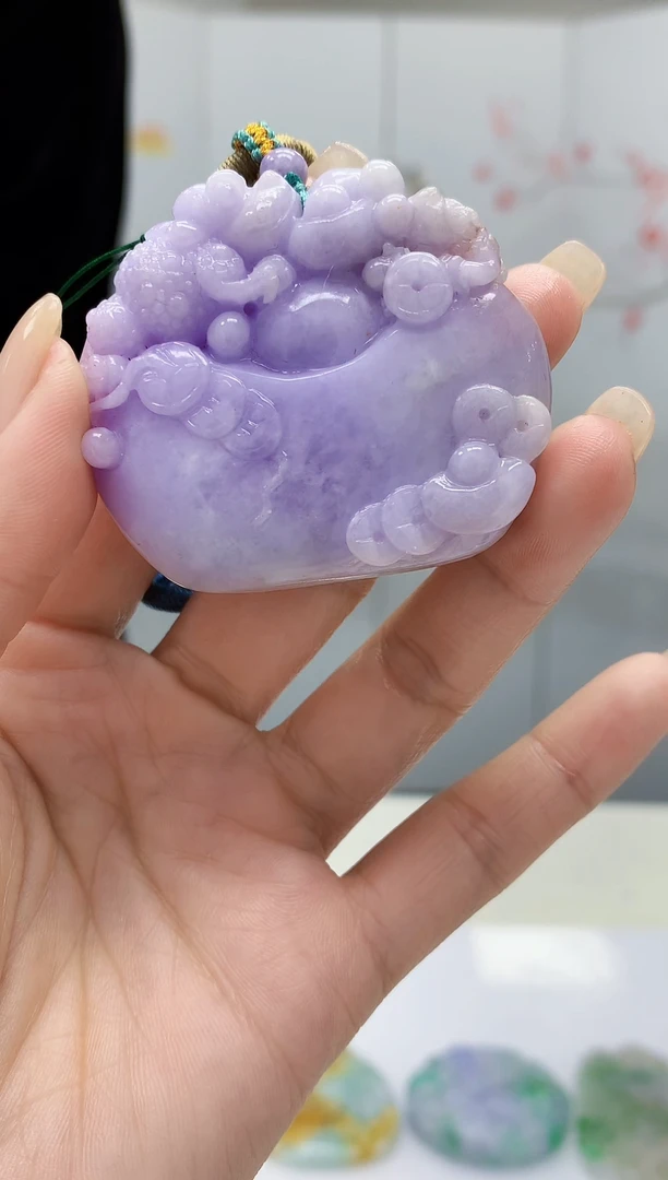 【闪购商品】定制翡翠未镶嵌4829lr-毛货挂件46