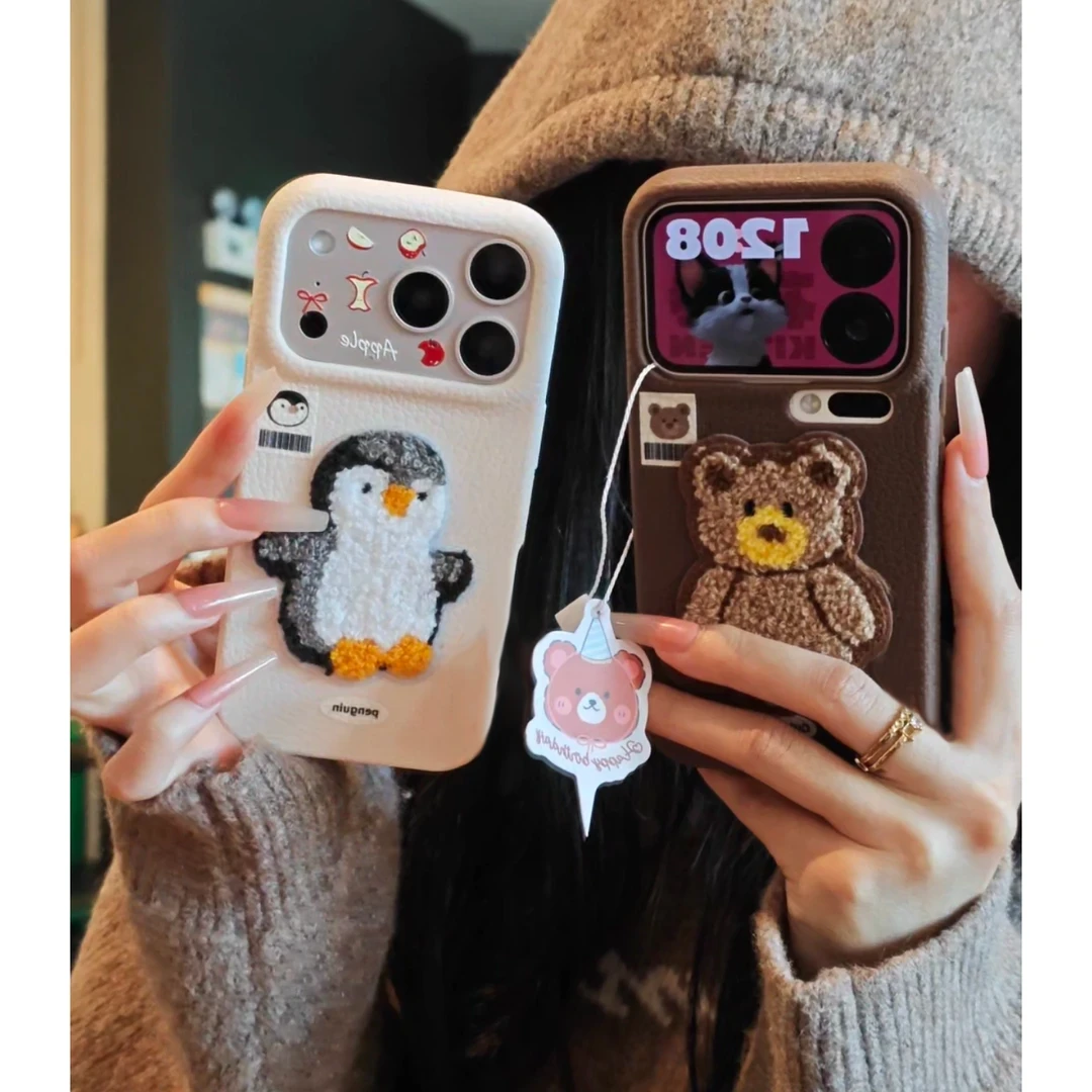 标签企鹅适用苹果17Promax手机壳华为OPPO小米17VIVO一加秋冬女壳