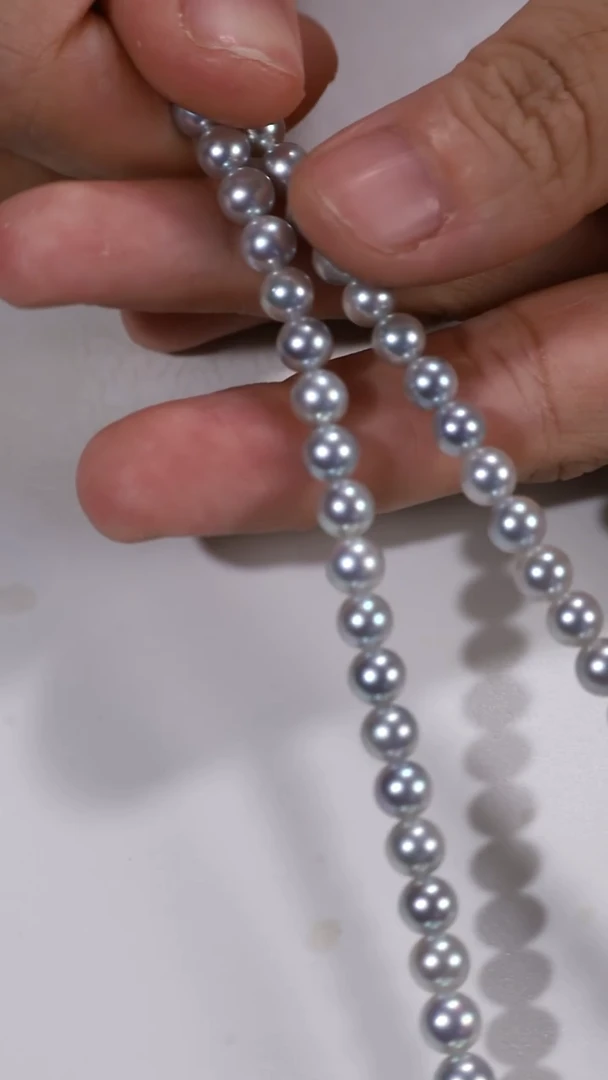 颈饰银S925镶嵌海水珍珠海水真多麻珍珠满串项链