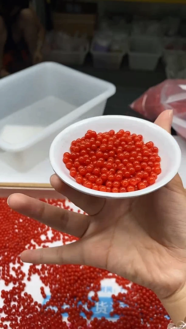 南红玛瑙散珠未镶嵌L417 柿子南红4mm100颗8元