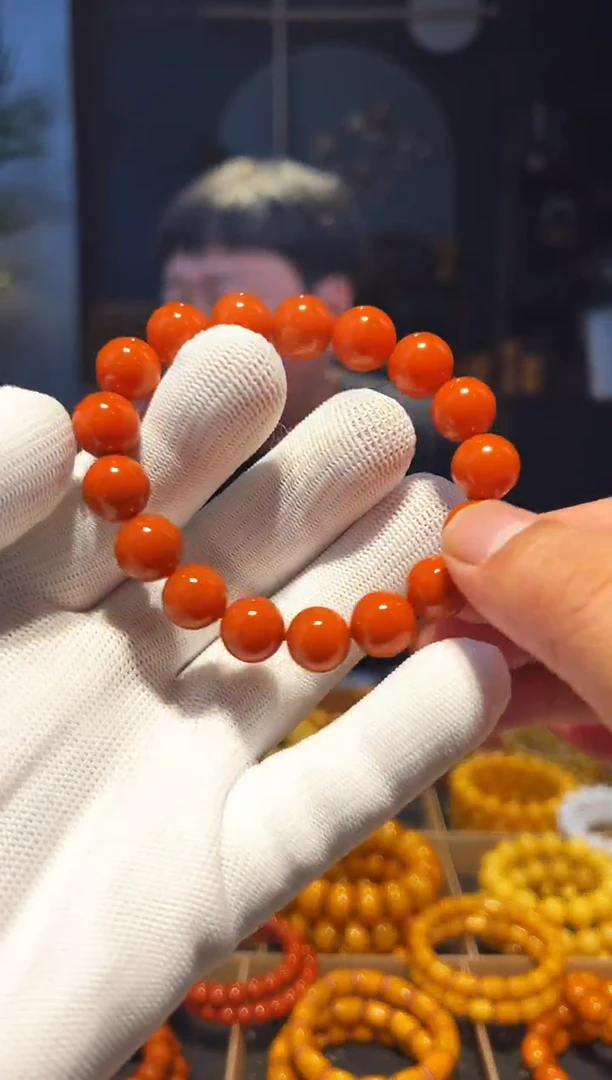 未镶嵌手链南红玛瑙12+柿子黄