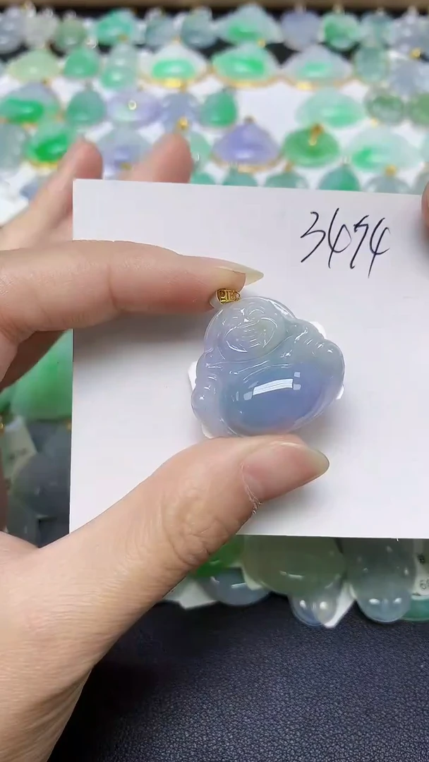 翡翠18K金镶嵌颈饰天然缅甸翡翠A货