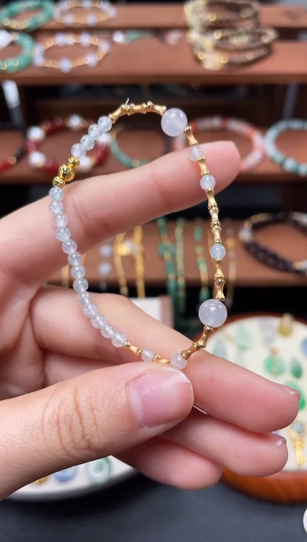 【闪购商品】翡翠套链18K金镶嵌一个  JK309