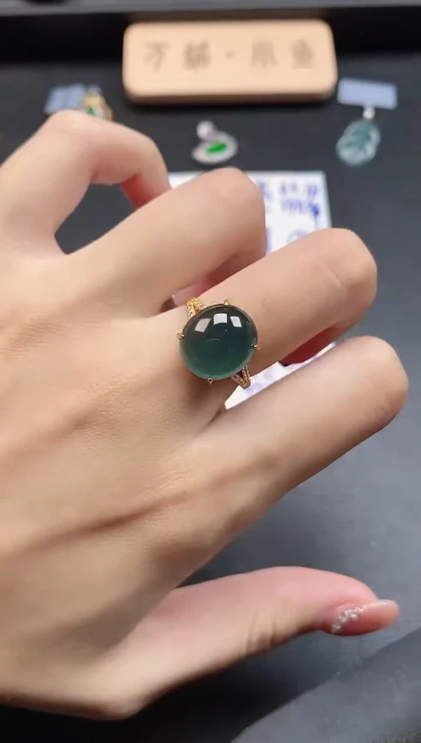 银S925镶嵌戒指翡翠51151