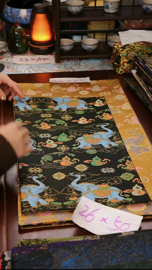 【吉象双面】中国风干泡织锦茶席26*50