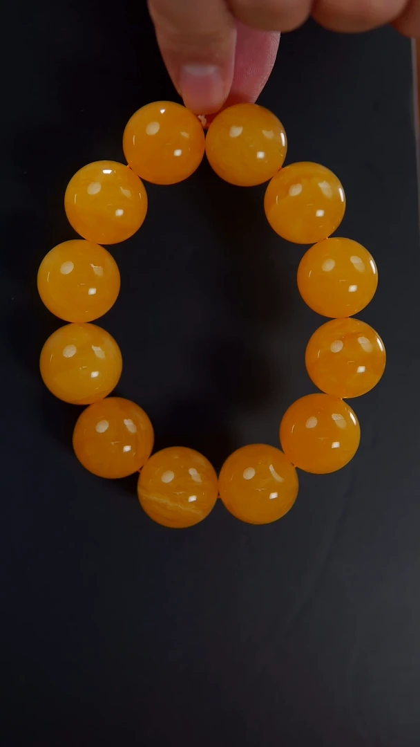 【闪购商品】蜜蜡手串未镶嵌焦皮料圆珠手串62.62