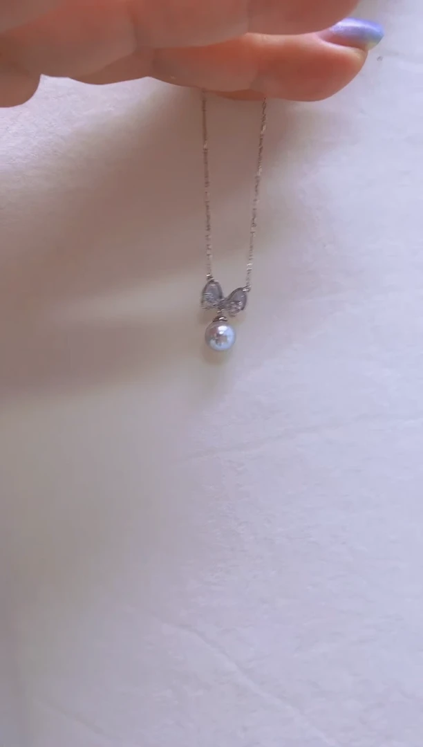 颈饰未镶嵌海水珍珠真多麻8mm+S925银一体链