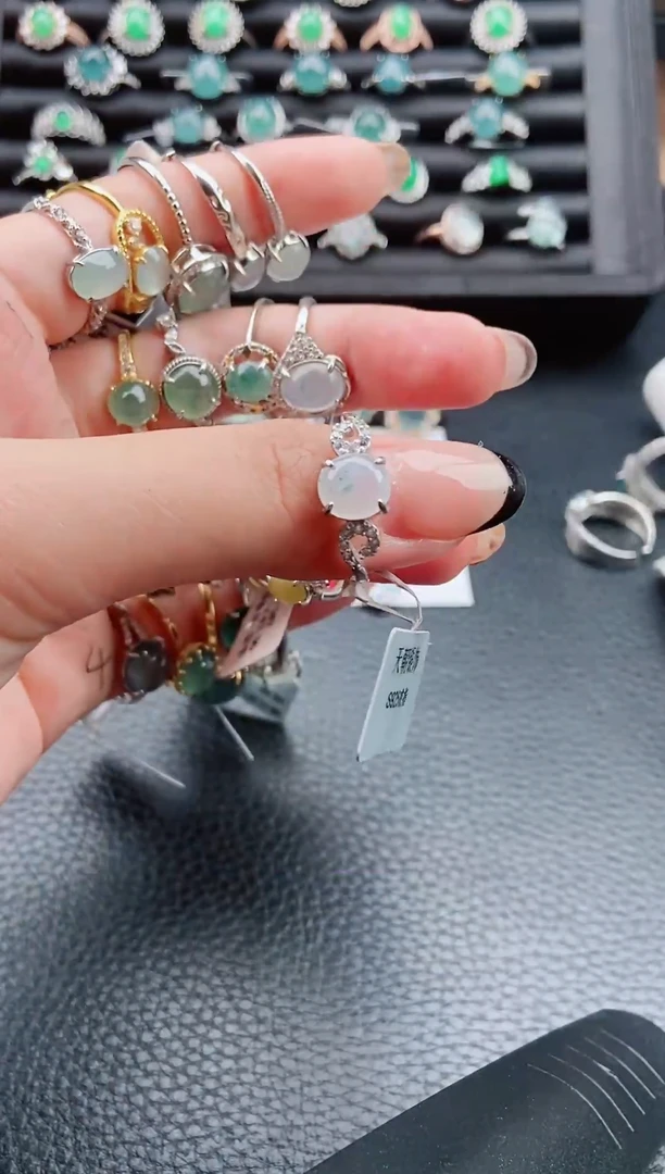 【闪购商品】翡翠戒指银S925镶嵌戒指03564