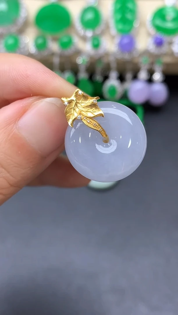 颈饰18K金镶嵌翡翠291-中国好珍宝