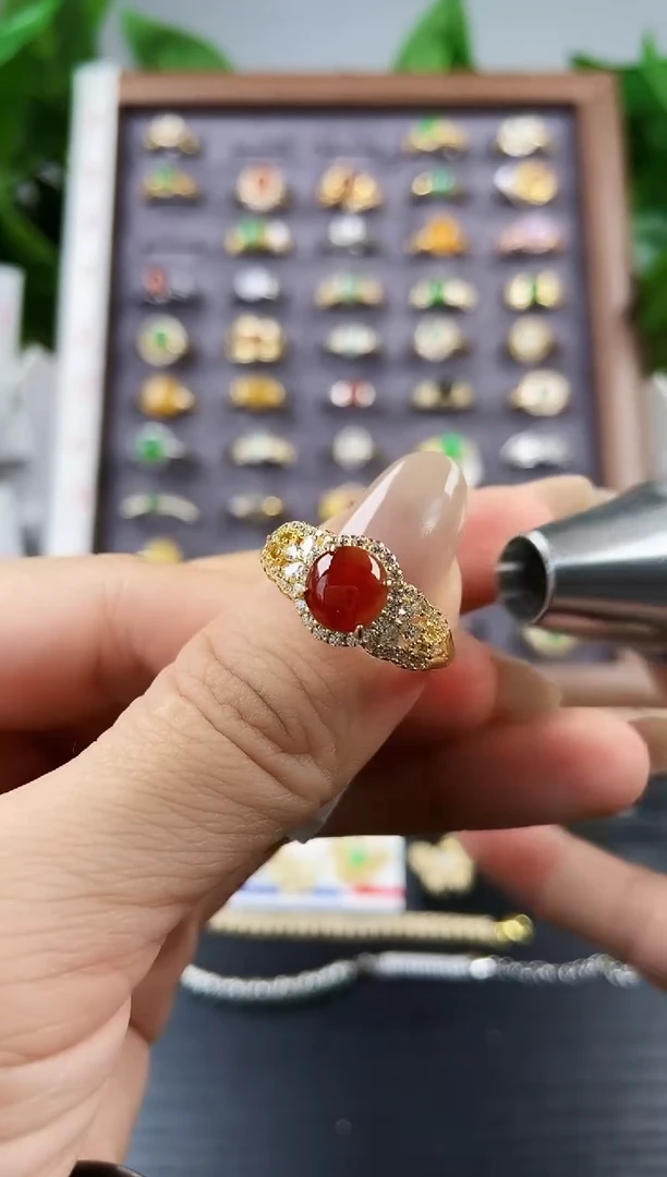 银S925镶嵌戒指翡翠12