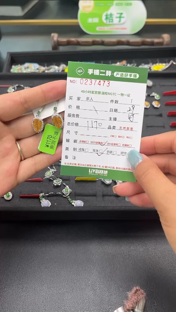 【闪购商品】翡翠耳饰银S925镶嵌多人