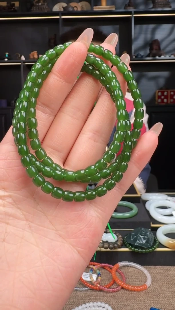 【闪购商品】和田玉1未镶嵌6mm碧玉极致108