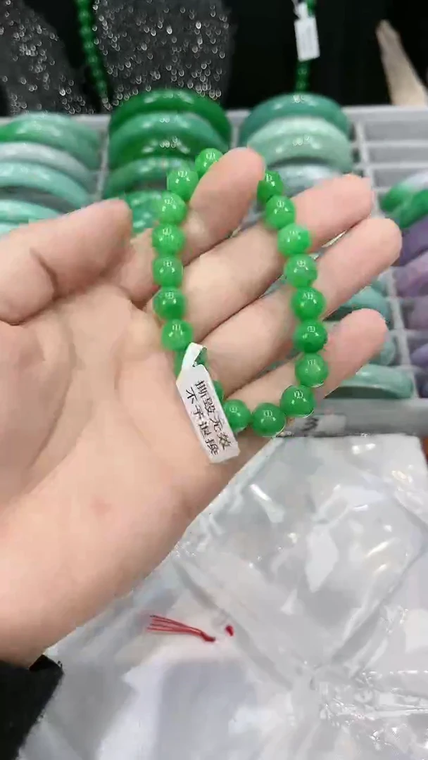 【闪购商品】砖雕s24 正阳绿手链 卡10mm
