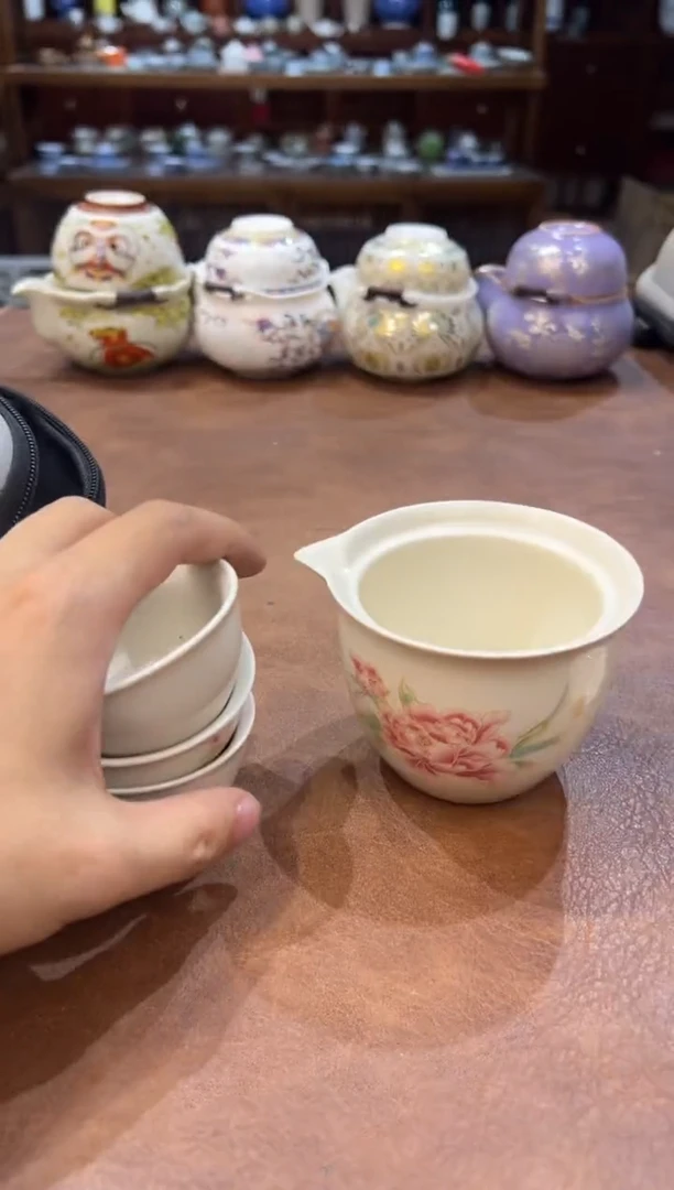 真的很便宜超好看会开片的旅行茶具