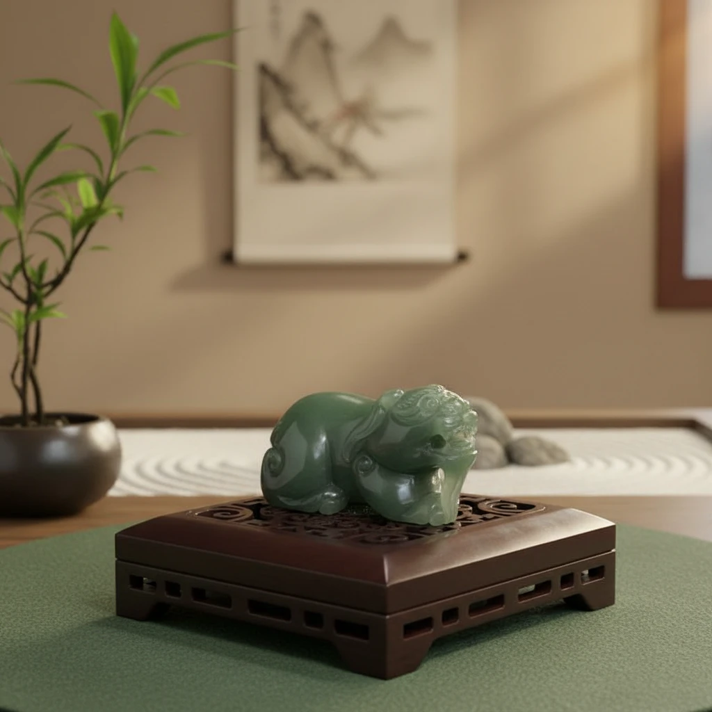 东陵玉 神兽貔貅 手把件