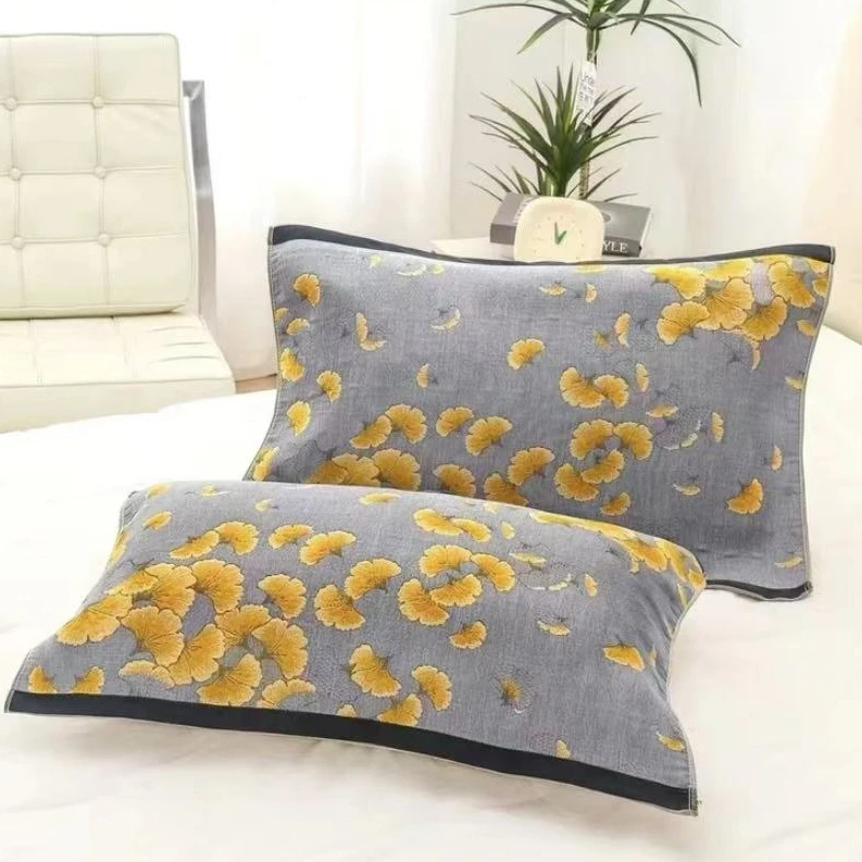 初秋银杏52*78高密枕巾柔软高档透气枕巾