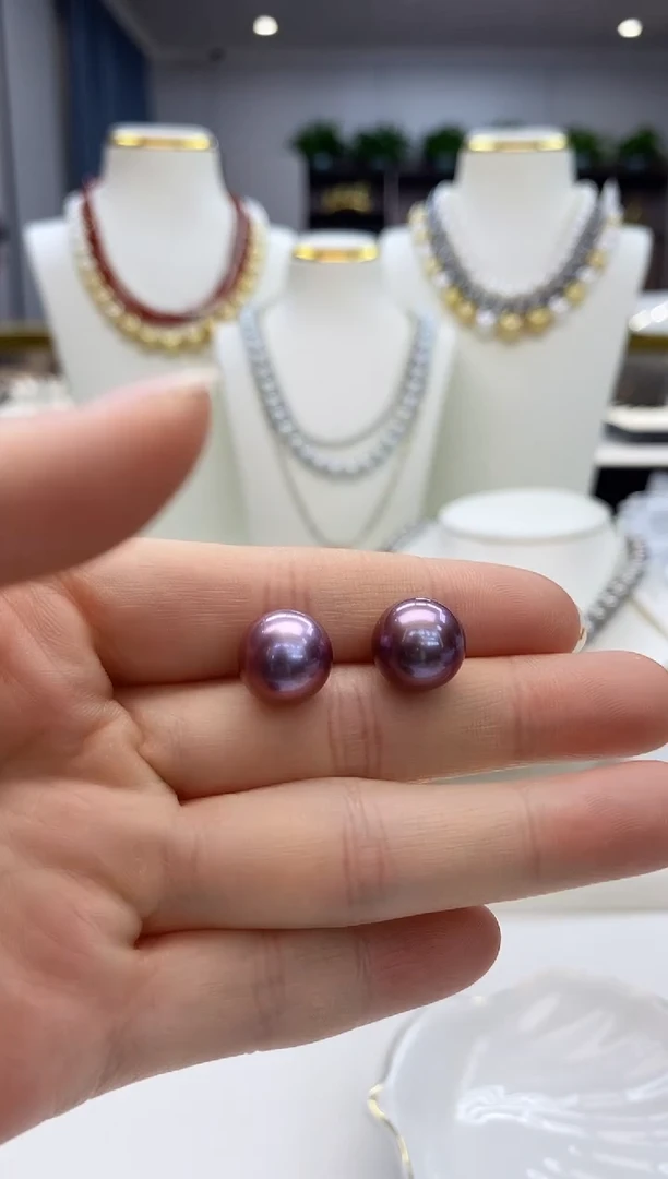 【闪购商品】淡水珍珠耳饰18K金镶嵌淡水耳钉