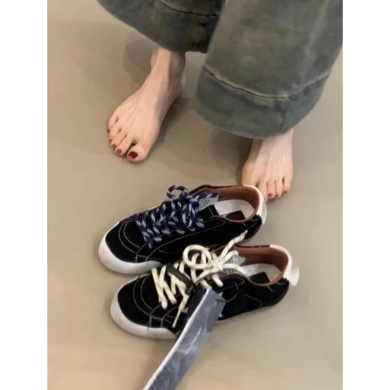 巨百搭~复古星星小脏鞋做旧板鞋百搭德训鞋休闲运动鞋平底阿甘鞋