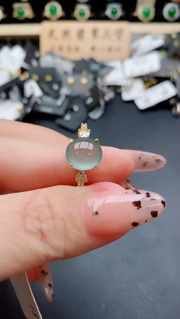银S925镶嵌戒指翡翠1
