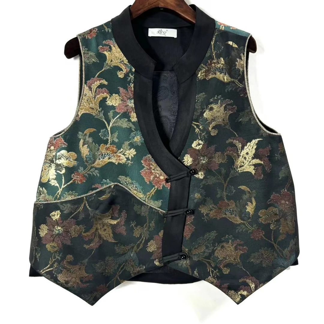 朱总原创设计叠翠流金2023341新款中式马甲