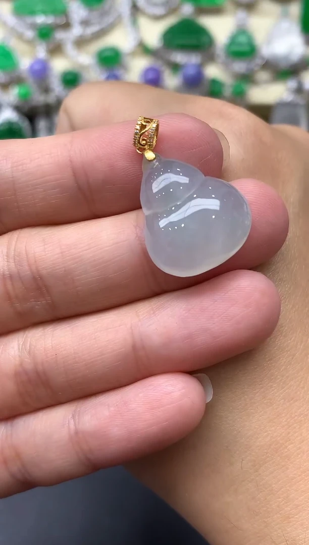 颈饰18K金镶嵌翡翠80-中国好珍宝