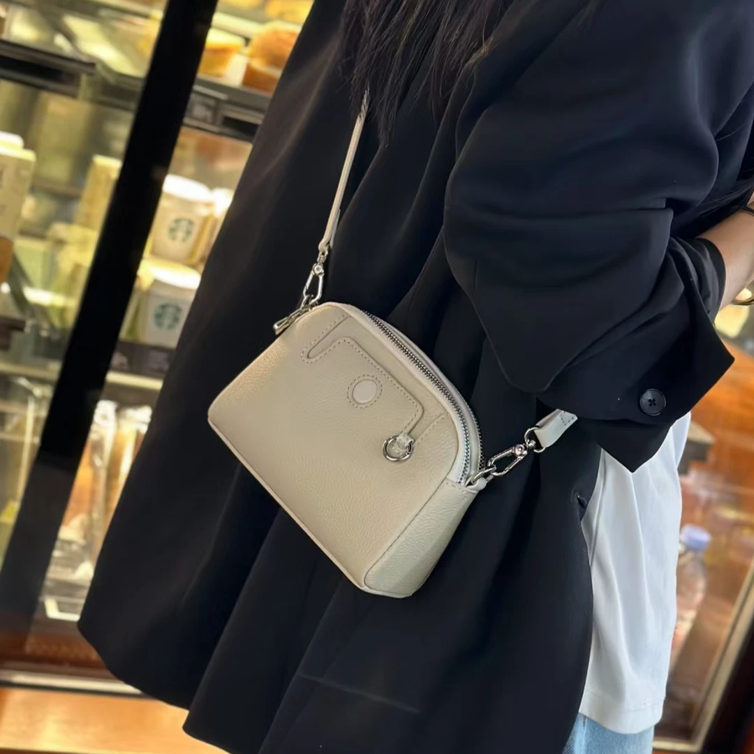 头层牛皮斜挎包女时尚百搭小包包526