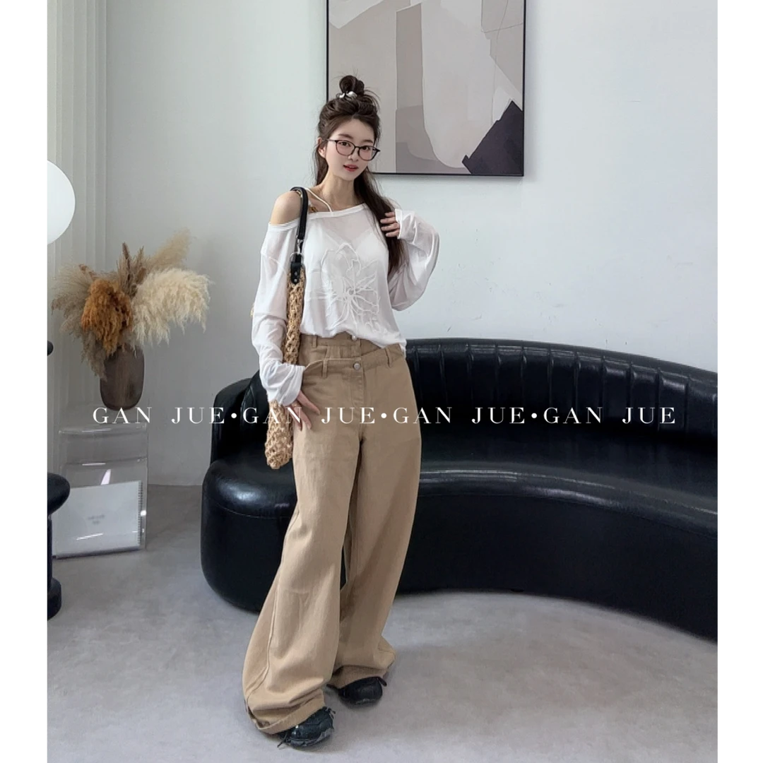 avvenn设计师品牌25夏 双腰头 卡其 休闲直筒裤 ganjue买手店