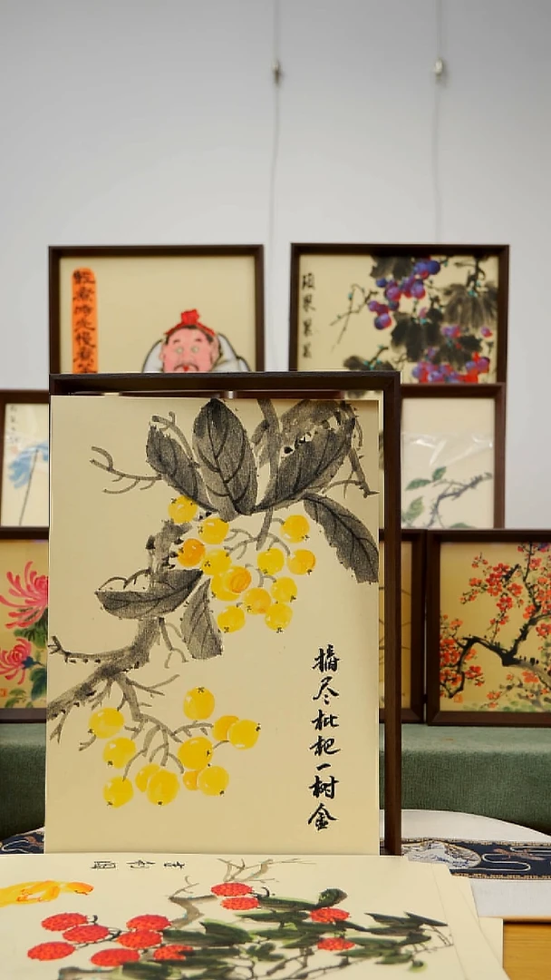 国画A3不落名绘画带框发货  g207
