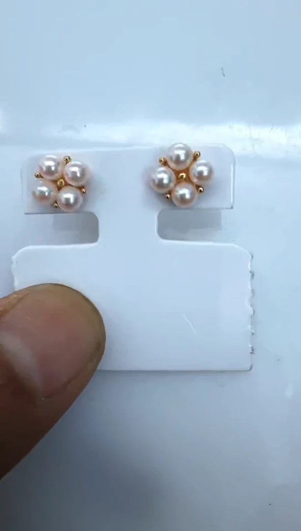 银S925镶嵌海水珍珠耳饰耳钉