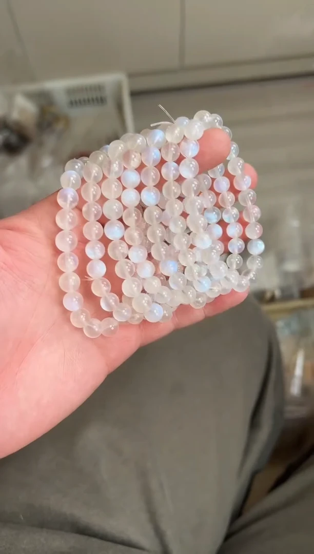 未镶嵌手链月光石8mm+蓝月光（多样性发一）