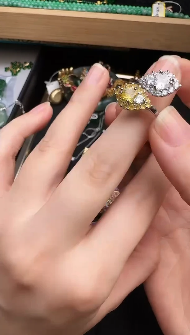 非金属合金无花*花花戒指