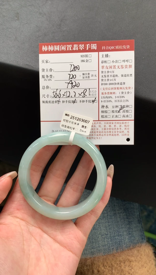 未镶嵌手镯翡翠姐姐251203007