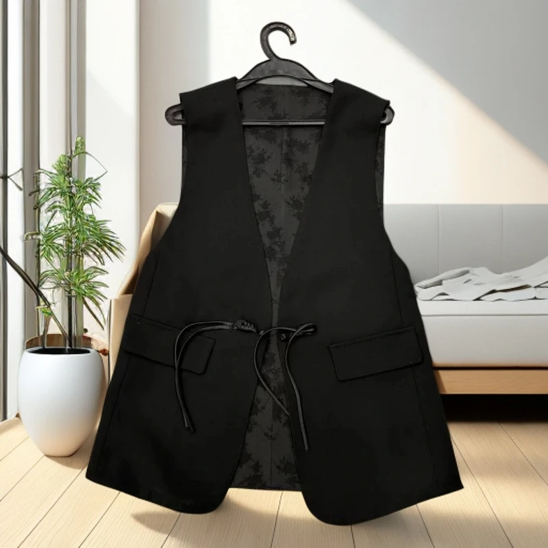 两面穿高端新中式国风绸缎提花盘扣马甲女2025新款气质显瘦外套潮