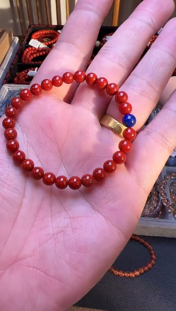 未镶嵌手串玛瑙/玉髓红玛瑙单圈手串