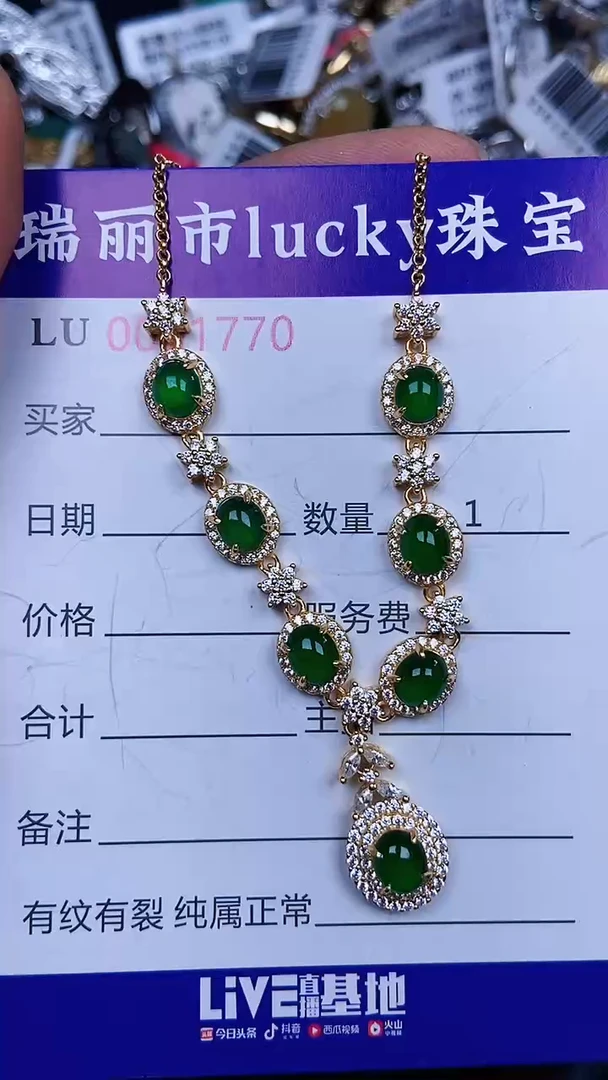 颈饰银S925镶嵌翡翠1770