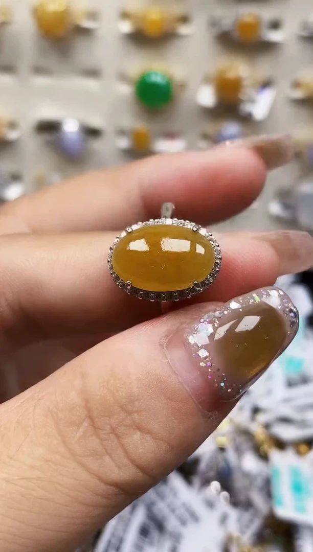 银S925镶嵌戒指翡翠0147